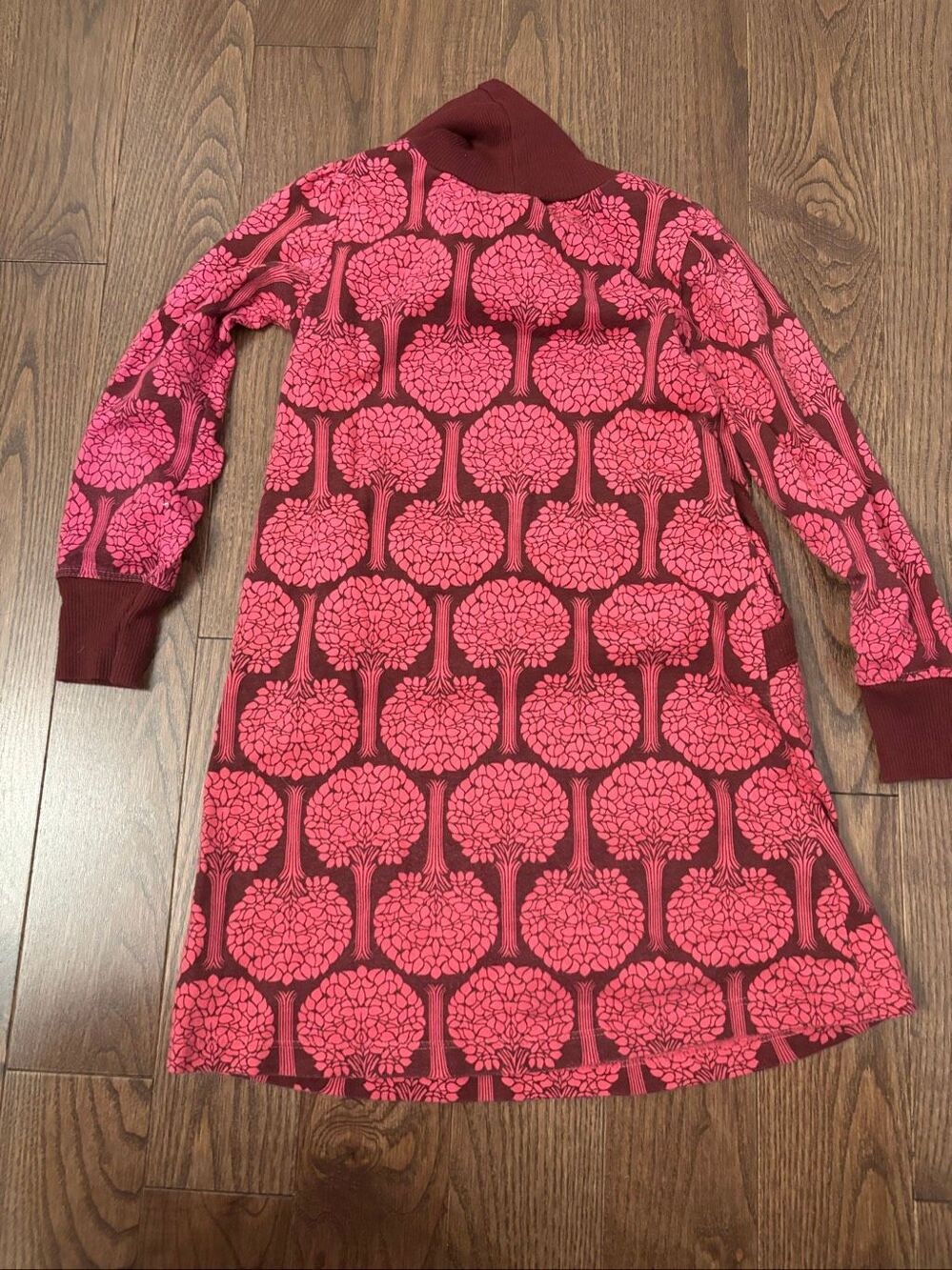 Vintage Y2K Old Navy Burgundy Cowl Neck Dress Girls Size 5T Pockets - Picture 5 of 5